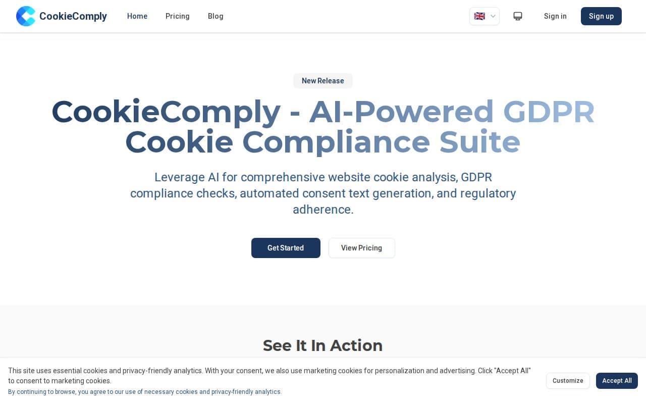 CookieComply screenshot
